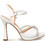 Envie Shoes Γυναικεία Πέδιλα Δερμάτινα Λευκά με Λεπτό Ψηλό Τακούνι Φιάπα και Στρας E83-23052