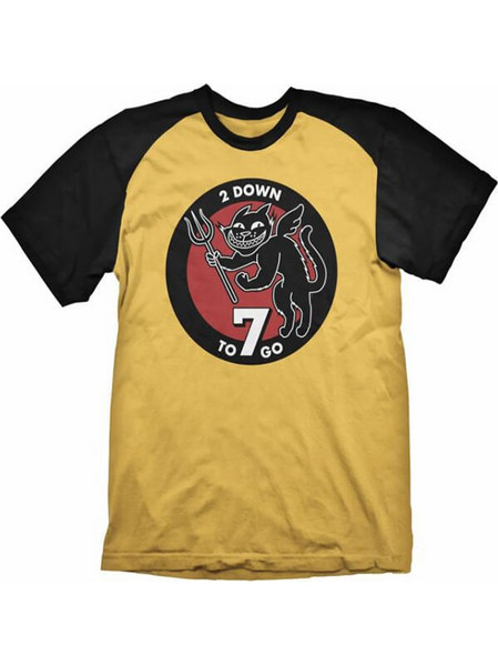WOLFENSTEIN RAGLAN T-SHIRT 7 TO GO YELLOW, SIZE S