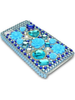 SANDBERG BLING COVER IPHONE 4/4S BLUE FLOWERS