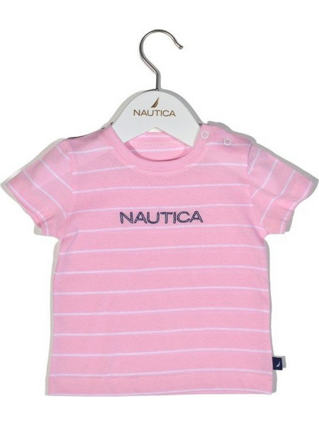 T-Shirt Jersey Organic Design 12 Ροζ Ριγέ 98cm 3 ετών