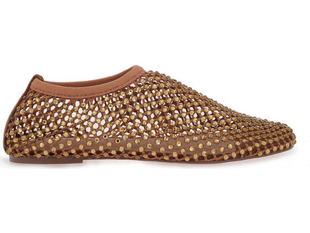 CARLA CORTEZ FLATS W17004381Y51 - ΤΑΜΠΑ ΧΡΥΣΟ ΣΤΡΑΣ W17004381Y51-GOLD STRASS WITH MESH+D240G-162 FAB