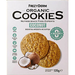 FREZYDERM Organic Cookies Coconut, Βιολογικά Μπισκότα με Καρύδα -135gr