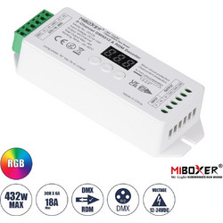 GloboStar 71425 D3-CX Mi-BOXER DC DMX & RDM Dimmer High Speed Controller / Decoder 3 Καναλιών DC 12-24V 3 x 6A 144W - Max 18A 432W - IP20 Μ13 x Π5 x Υ2.5cm - 5 Years Warranty