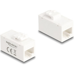 DELOCK Keystone module RJ45 90639, θηλυκό σε θηλυκό, Cat 6A UTP, λευκό
