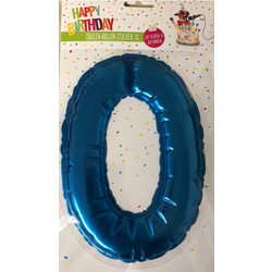 Happy Birthday Ballon Sticker 2 in 1 XL Μπλε 19cm No 0