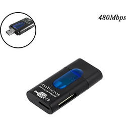 Multi Memory Card Reader USB 2.0 15-in-1 έως 480Mbps Μαύρο