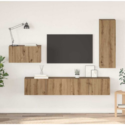 vidaXL Σετ επίπλου τηλεόρασης 4 pcs Artisan Oak Επεξεργασμένο ξύλο 3393263