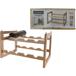 Μπουκαλοθήκη Με 8 Θέσεις Φυσικό Ξύλο 41.5x24x26cm ArteLibre 06513979