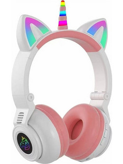Unicorn STN-27 Ασύρματα Bluetooth Παιδικά Ακουστικά Over Ear Λευκά