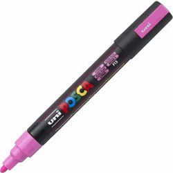 Uni Μαρκαδόρος Ζωγραφικής Posca Medium Fluo Pink - PC-5M