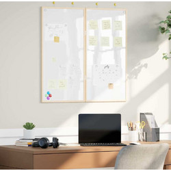 vidaXL Πίνακας Ενημερώσεων 80 x 80 x 1.4 εκ. Μασίφ ξύλο πεύκου Λευκό