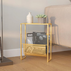 vidaXL Ραφιέρα Περιοδικών Χρυσή 35x15x45cm από Ατσάλι 1 τεμ