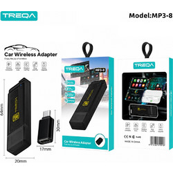 Ασύρματος Αντάπτορας CarPlay Bluetooth 5.0 - Android Auto USB / Type-C 3-σε-1 TREQA MP3-8
