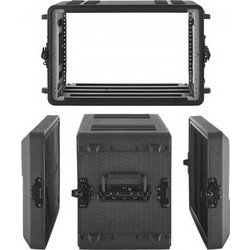 Θήκη ραφιών VEVOR 6U, Βάθος 260 mm, Θήκη πτήσης Rackmount Ρηχό ράφι με θήκες μικροφώνου, κατασκευή πολυαιθυλενίου, εσοχές περιστρεφόμενες ασφάλειες, Εύκολη εγκατάσταση, για ενισχυτή, ήχου, μίξερ DJ