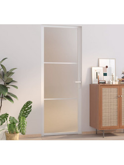 vidaXL Πόρτα Εσωτερική Γυάλινη Λευκή 76x201.5cm 350576