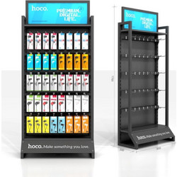 Stand Hoco HN12 Επιδαπέδιο Σιδερένιο Γκρι (80x30x176 cm) 52 Γάντζων 27537