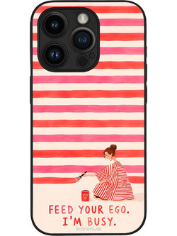 Sonique Stripe Stories Series Θήκη με Σχέδιο «Feed Your Ego» (iPhone 14 Pro)