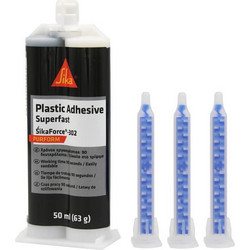Κόλλα Επισκευής Πλαστικών Sika Sikaforce-302 Με 3 Μύτες 50ml Μαύρη 761322