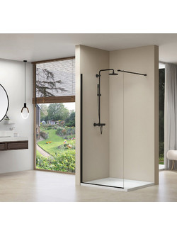 Καμπίνα Ντουζιέρας Walk-iN 60x185 SPARKE EXTATIC-01 Μαύρη Με Διάφανο Κρύσταλλο SR600185CB