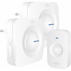 Σετ Ασύρματο Κουδούνι Πόρτας ELRO Plug-in με 2 Δέκτες White DB3000PL-P1C2W