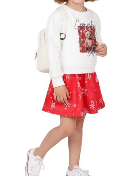 Joyce Baby Girl's Long Sleeve Dress 2661601 White/Fuchsia