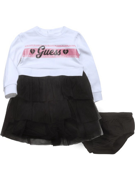 Βρεφικό φόρεμα Guess για κορίτσια Guess Logo άσπρο