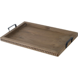 Artekko Tray Διακοσμητικός Δίσκος Ξύλο Ελάτης Μέταλλο Καφέ (60x38x7)cm