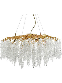 Artekko Chandelier Aura Πολυέλαιος 15φωτος G9 με Διάφανα Κρύσταλλα (80x80)cm