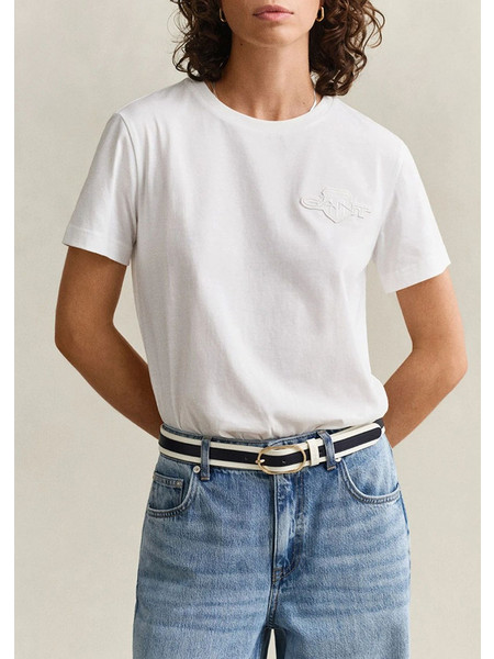GANT ΜΠΛΟΥΖΑ ΚΜ REG TONAL SHIELD SS T-SHIRT 3GW4202589-110 White