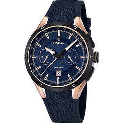 Festina Ανδρικό Ρολόι Χρονογράφος με Μπλε Καουτσούκ Λουράκι F16831/1