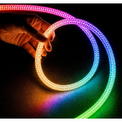 kelvo(R) GLOWFLEX KLV-101-0515 Ψηφιακή Pixel Addressable Ταινία Neon Flex με Πλεκτή Υφασμάτινη Επένδυση LED 14W/m 840lm/m 360 DC 24V Αδιάβροχο IP65 120 x SMD5054 Chip/m Πολύχρωμο RGB+WW Dimmable SPI/T