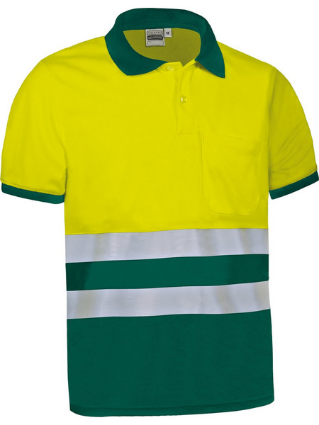 Polo Υψηλής Ορατότητας Κοντομάνικο DELAWARE Valento Fluo Yellow-Green Bottle