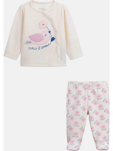 DPAM βρεφική πιτζάμα για κορίτσια Cozy Birdie - 381860 Κρέμ
