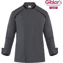 Αντιβακτηριακό Σακάκι Σεφ Lauro G-TECH PRO Slim Fit Γκρι 25P08G429-119 Γκρι Giblor's