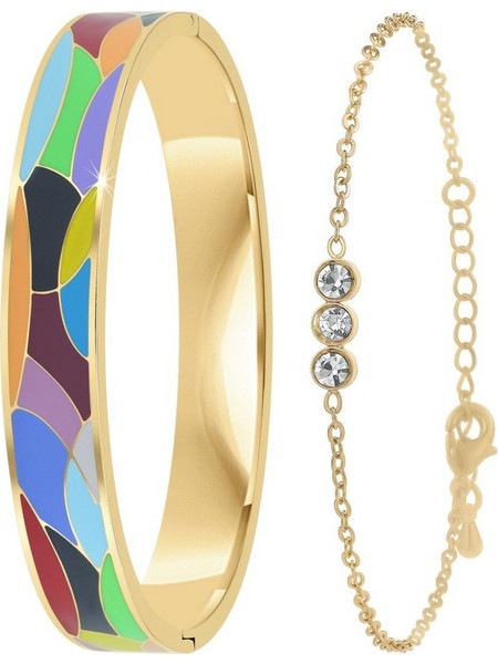 So Charm Σετ 2 Βραχιόλια Χρυσό με Κρύσταλλα B4363D+BS4274D