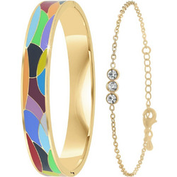 So Charm Σετ 2 Βραχιόλια Χρυσό με Κρύσταλλα B4363D+BS4274D
