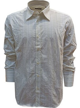 3B GROUPS Πουκάμισο στενή γραμμή SLIM FIT και Ελαστικό ριγέ λευκό κιτρινο