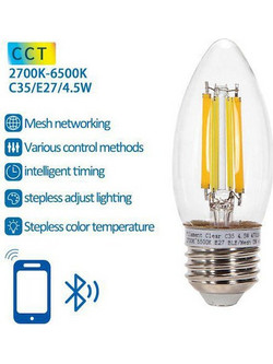 Aigostar Smart Λάμπα LED και Σχήμα C35 Ρυθμιζόμενο Λευκό 30659