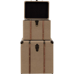 InTheBox Σετ Διακοσμητικά Μπαούλα Ξύλινα 2τμχ Breeze Beige