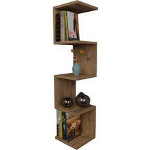 Ραφιέρα τοίχου Zigzag pakoworld oak μελαμίνης 25x25x109εκ