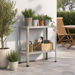 Τραπέζι φύτευσης 80 x 40 x 80 cm Ανοξείδωτο Ατσάλι Ασημί 8014866