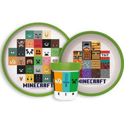 Minecraft Παιδικό Σετ Φαγητού Crafters 3 Τεμαχίων 260ml