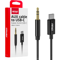 Amio - ΚΑΛΩΔΙΟ ΣΥΝΔΕΣΗΣ ΑΝΤΑΠΤΟΡΑΣ ΑΠΟ USB-C ΣΕ AUX MINI JACK 3.5mm 1m - 1 Τεμ. (04294/AM) - Amio - 04294/AM