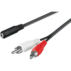 καλώδιο 3.5mm θηλυκό σε 2x RCA αρσενικό 50442, 1.4m, μαύρο - OEM