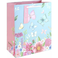 Eurowrap Χάρτινη Τσάντα Butterflies Large (36956-2C)