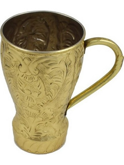 Cocktail Mug Copper Σε Χρυσή Απόχρωση Με Σκάλισμα 440ml