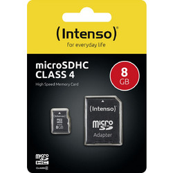 Intenso microSDHC 8GB Class 4 + Adapter