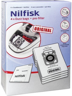 Nilfisk Ultra Dustbag 4+1 Elite 107407940 Σακούλες Σκούπας 4τμχ Συμβατές με Σκούπα Nilfisk