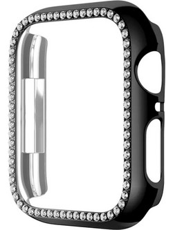 Θήκη Προστασία Luxury Diamond PC + Tempered Glass Sonique για Apple Watch 7/8/9 45mm Μαύρο