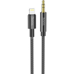 Καλώδιο σύνδεσης Ήχου Hoco UPA19 Braided Lightning Αρσενικό σε 3.5mm Αρσενικό Μαύρο 1m